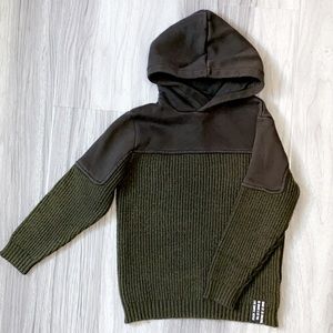 Zara boys knit sweater with hoodie.